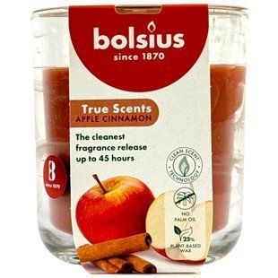 Свіча Bolsius в скл. аром 97/85 True scents яблуко з корицею 45 год., арт. 101924940395 1663602 фото