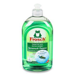 Засіб д/посуду Frosch 500 мл Зелений лимон 230634 фото