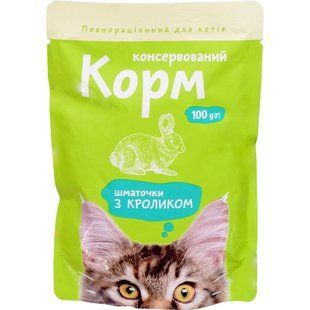 Корм д/котів Українська зірка 100 г пак. з кроликом 1503534 фото