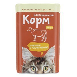 Корм д/котів Українська зірка 100 г пак. яловичина 1322004 фото