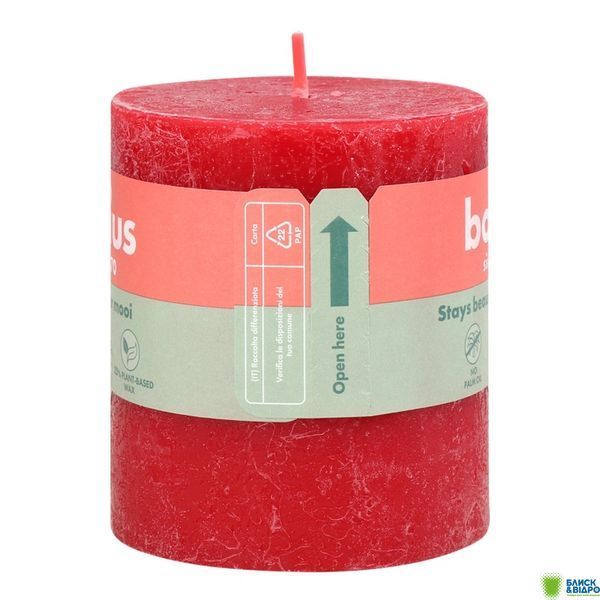 Свіча Bolsius 80/68 рустік Делікатний червоний, 35 год., арт. 103668780341 1517041 фото