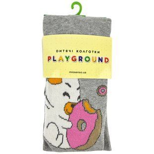 Колготки дит. Playground 0221 Кот и мопс світло-сірий, р. 086 1557411 фото