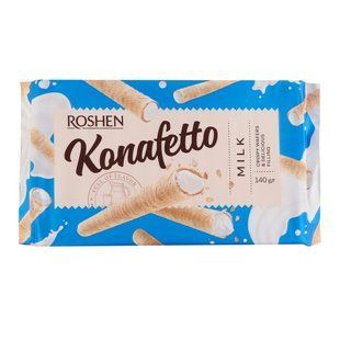 Трубочки з молочною начинкою вафельні Рошен Konafetto 145 г 1287210 фото